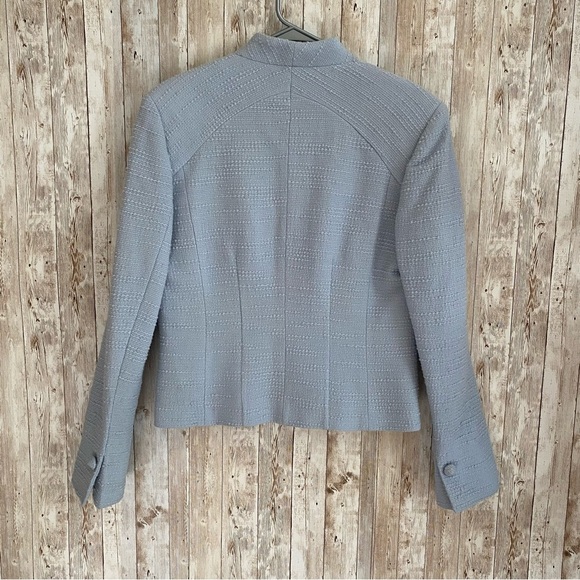 The J Peterman Company Women’s Vintage Light Blue Wool Blend Tweed Blazer - Picture 3 of 5